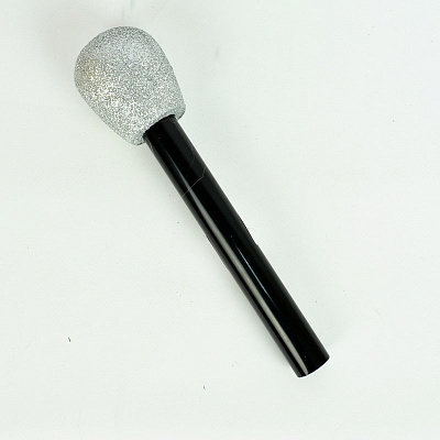 Микрофон блестки (серебро)