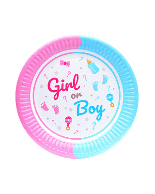 Тарілки Boy or Girl (рожево-блакитні) 10 од.