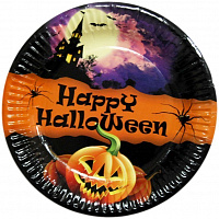 Тематические вечеринки|Детский Halloween|Сервировка стола|Тарелки праздничные Happy Halloween 6 шт