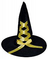Товари для свята|Карнавальные шляпы|Капелюх відьми|Ковпак Відьма з пов'язкою (жовтий)