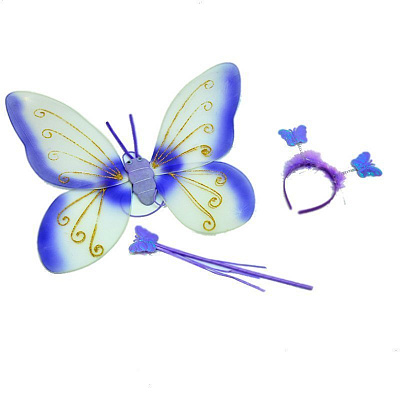 Набор крылья мотылек (фиолетовый с белым)