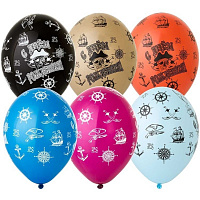 День Народження|Пираты|Повітряні кульки|Повітряна куля ЗДН пірат 30 см (рос)