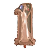 Шар цифра 1 фольга 66см (розовое золото) Шар цифра 1 фольга 66см (розовое золото)