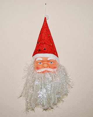 Подвесной сувенир "Дед мороз" с бородой, средний