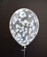 Воздушные шарики|Шары с гелием|Латексные шары|Шар с конфетти круги (белые)