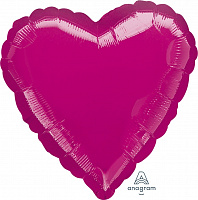 Воздушные шарики|Шары фольгированные|Сердца|Шар фольга 18" Сердце Фуксия