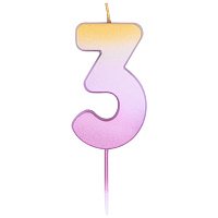 Свеча цифра на пике 3 (омбре)