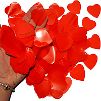 Воздушные шарики|Декор для шаров|Конфетти|Конфетти сердце красное 100гр