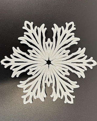 Сніжинка 11 см перламутр декоративна