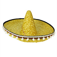 Тематичні вечірки|Мексиканская вечеринка|Мексиканські капелюхи|Сомбреро мексиканське (солом'яне) 60 см