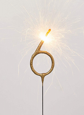 Магічна свічка цифра 6 (золота)
