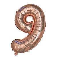 Куля цифра 9 фольгована 66 см (рожеве золото) Куля цифра 9 фольгована 66 см (рожеве золото)
