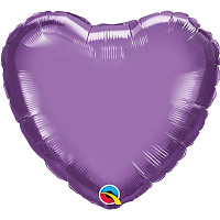 Повітряні кульки|Шары фольгированные|Серця|Куля фольгована 18" Серце хром фіолетове