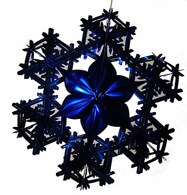 Фігура Сніжинка  фольгована №2 синя 90 см 