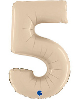 Шар цифра 5 фольга 90см Slim (мат пудровая) Шар цифра 5 фольга 90см Slim (мат пудровая)