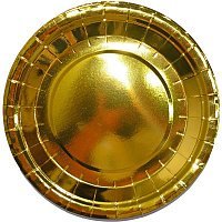 Тарелки фольг золотые 23см