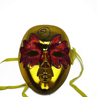 Венецианская маска лицо (металлик с узорами)