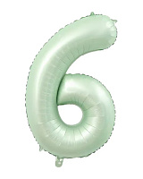Шар цифра 6 фольга 66 см (оливковая)