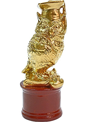 Статуетка Сова бакалавр (золото) 16 см