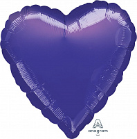 Повітряні кульки|Шары фольгированные|Серця|Куля фольгована 18" Серце фіолетове