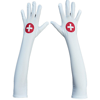 Перчатки Медсестры длинные карнавальные