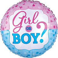 Воздушные шарики|Шары фольгированные|Тематические|Шар фольга 45см Boy or Girl 