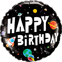 Воздушные шарики|Шарики на день рождения|Мальчику|Шар фольга 45см HB Космос