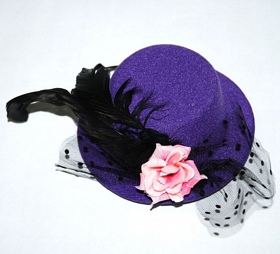 Шляпка мини Гламур (Фиолетовая)