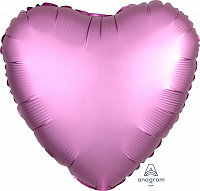 Повітряні кульки|Шары фольгированные|Серця|Куля фольгована 18" Серце сатин рожеве