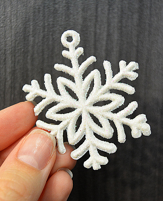 Сніжинка 6 см перламутр декоративна