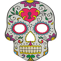 Тематические вечеринки|День мертвых (Мексика)|Аксессуары и костюмы|Маска Сахарный Череп белая