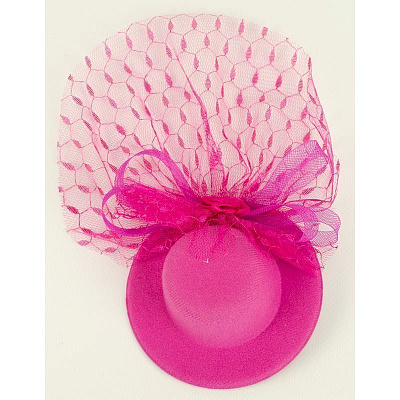 Шляпка мини Гламур с вуалью (розовая)