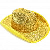 Шляпа ковбоя блеск золотая