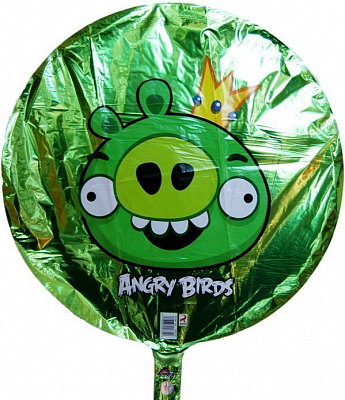 Шар фольга 18" Angry Birds Король свиней (круг)
