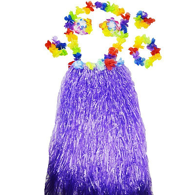 Гавайский костюм с длинной юбкой (фиолетовый)