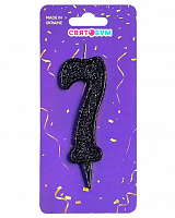 Свеча цифра 7 (черная)