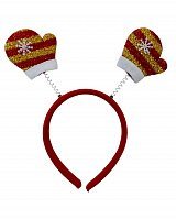 Обруч Рождественский Варежка красно-золотая