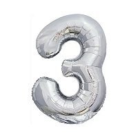Шар цифра 3 фольга 66 см (серебро) Шар цифра 3 фольга 66 см (серебро)