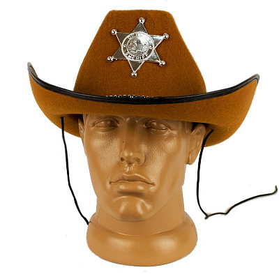 Капелюх шерифа із зіркою (коричневий)