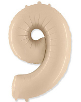 Куля цифра 9 фольгована 90см Slimс (мат пудрова) Куля цифра 9 фольгована 90см Slimс (мат пудрова)