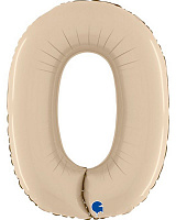 Шар цифра 0 фольга 90см Slim (мат пудровая) Шар цифра 0 фольга 90см Slim (мат пудровая)