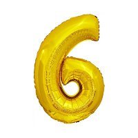 Шар цифра 6 фольга 66 см (золото) Шар цифра 6 фольга 66 см (золото)