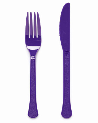 Набір виделки та ножі фіолетові 24 од