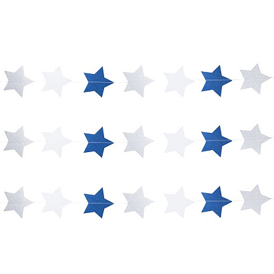 Гирлянда Звезды (серебряно‑синие) 2,2м