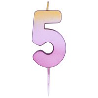 Свеча цифра на пике 5 (омбре)