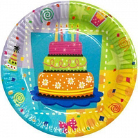 День Рождения|Тема Торт|Тарелки праздничные Торт 6 шт