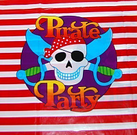 Тематические вечеринки|Пиратская вечеринка|Посуда пиратская. Сервировка стола.|Скатерть Pirate Party эконом 
