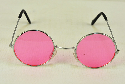 Очки круглые с розовыми стеклами