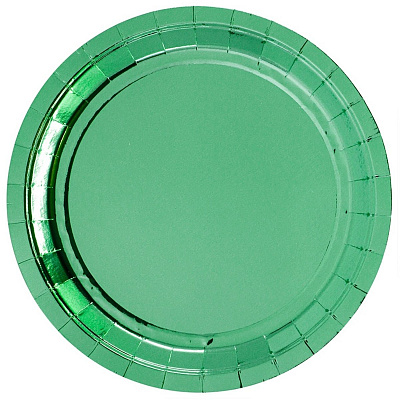 Тарелки фольг зеленые 23см