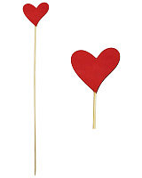 Топпер серце дерево червоне 4х4,5 см